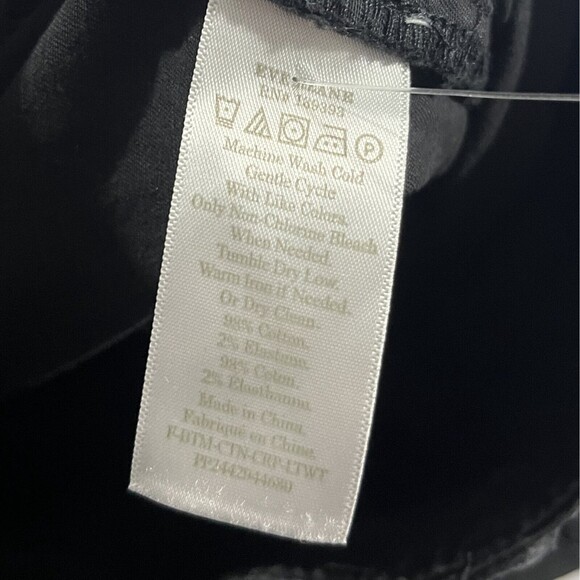 EVERLANE Womens Black Cropped Wide Leg High Rise Denim Pants Jeans Size 4 - Picture 7 of 9